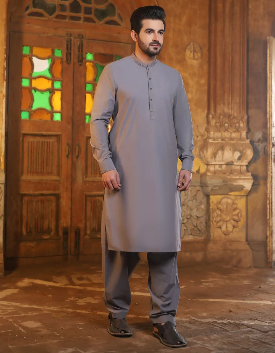 DULL GREY KAMEEZ SHALWAR | JJKS-S-US-32440/S20/JJ6970