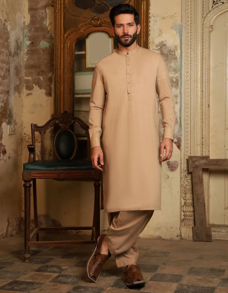 BEIGE KAMEEZ SHALWAR | JJKS-S-US-32457/S21/JJ6835