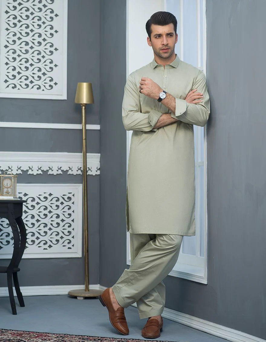 L GREEN KAMEEZ SHALWAR | JJKS-S-US-32491/S21/JJ6886-EX