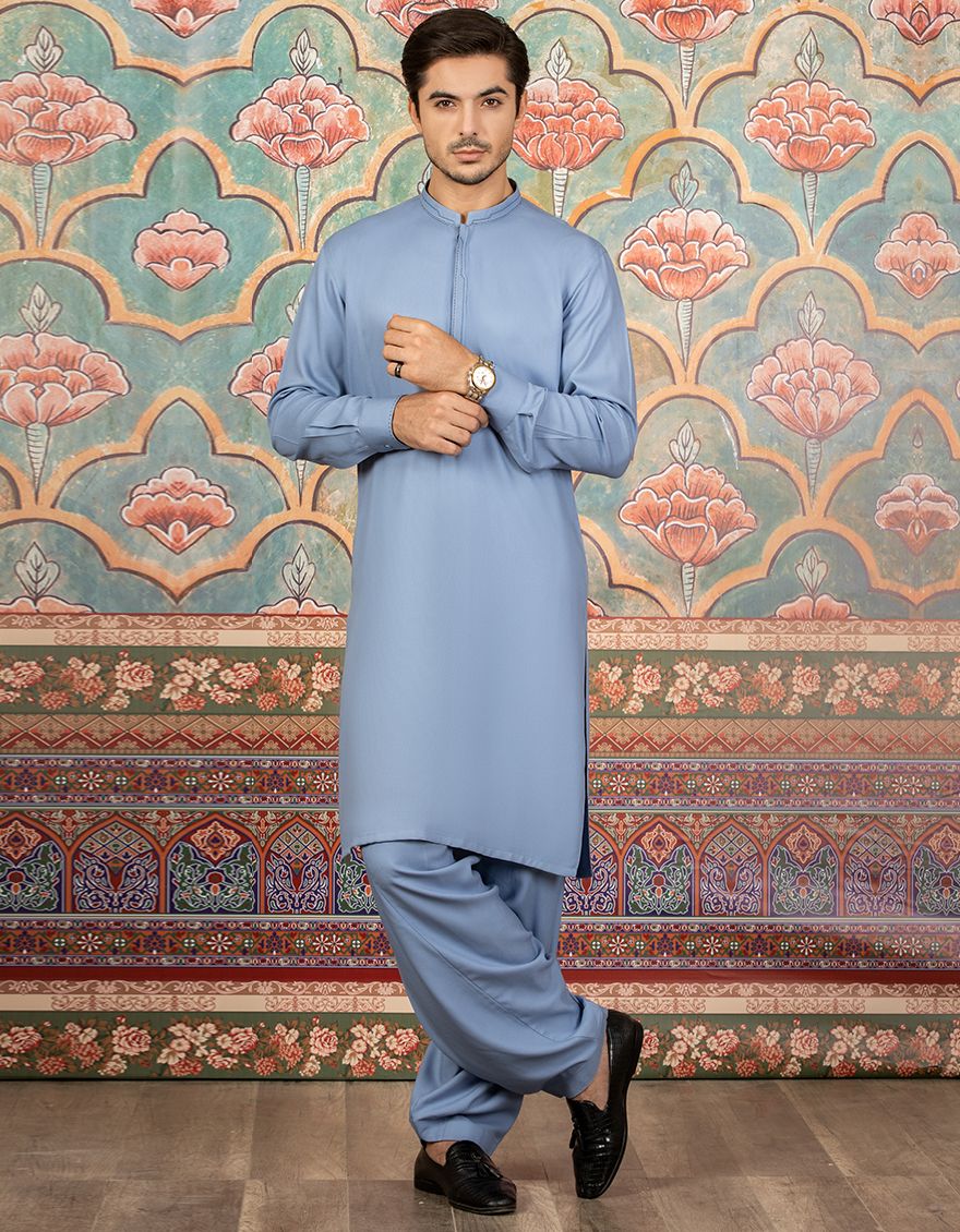 LIGHT BLUE KAMEEZ SHALWAR | JJKS-S-US-32501/S21/JJ7051-EX