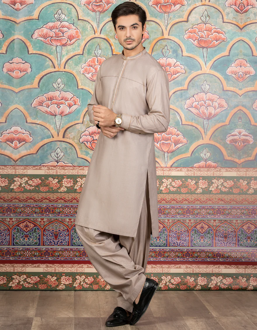 LIGHT BROWN KAMEEZ SHALWAR | JJKS-S-US-32504/S21/JJ7253-SF