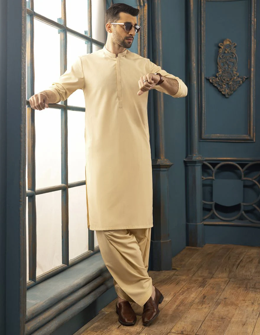 BEIGE KAMEEZ SHALWAR | JJKS-S-US-32542/S22/JJ7528-SF