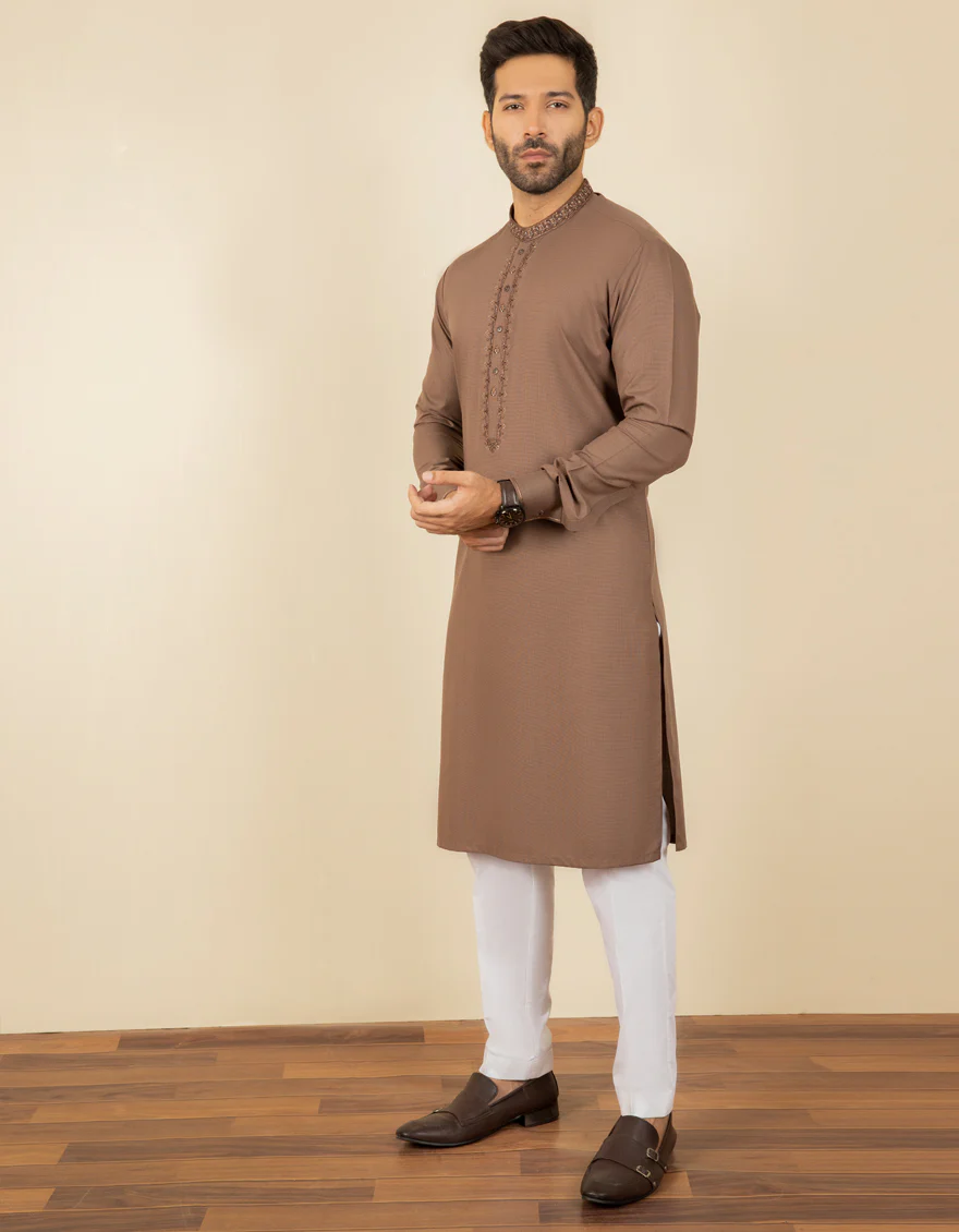 BROWN BLENDED KAMEEZ SHALWAR | JJKS-S-US-32585/S22/JJ8236-FL