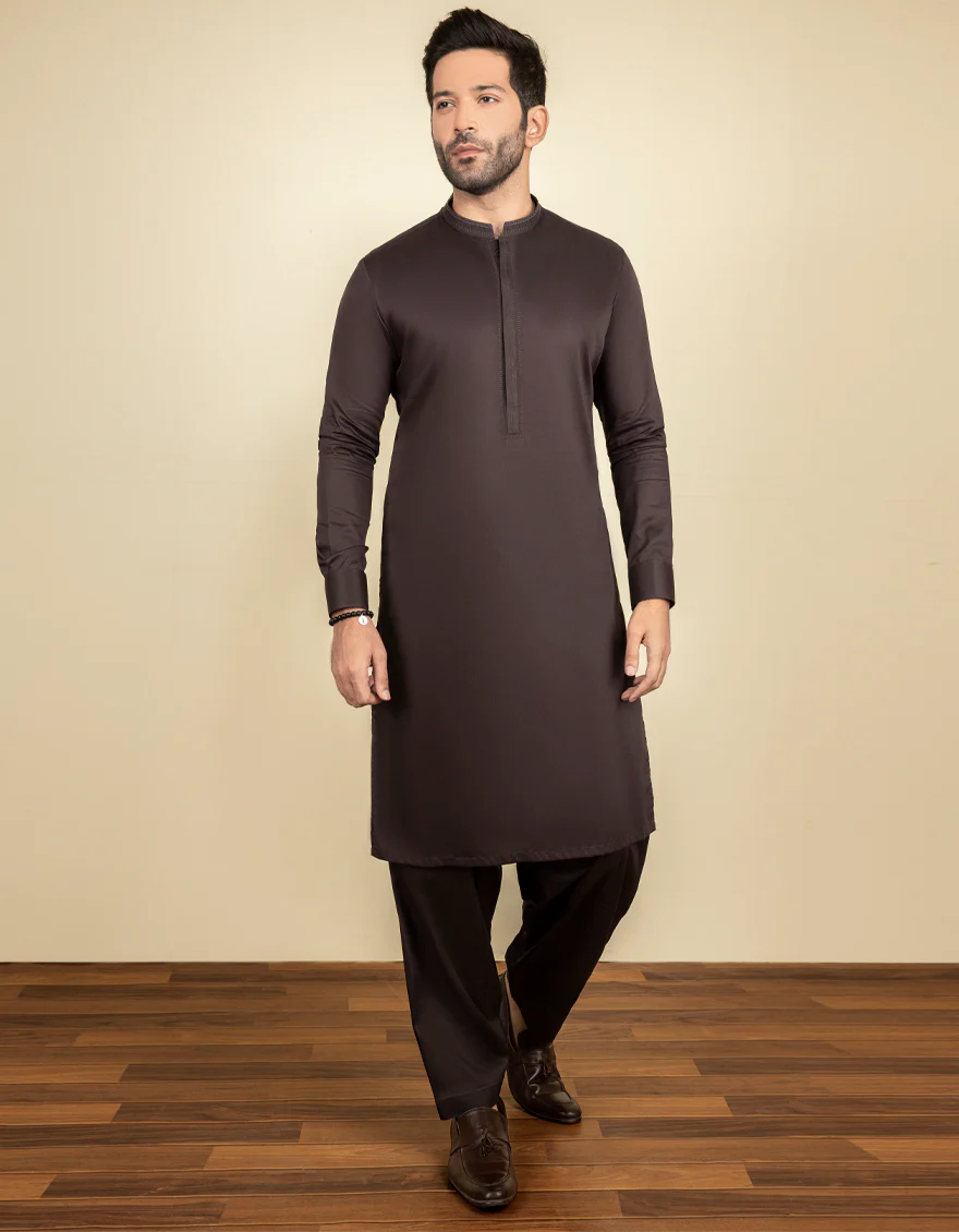 COFFEE BROWN COTTON KAMEEZ SHALWAR | JJKS-S-US-32620/S22/JJ8279-SF