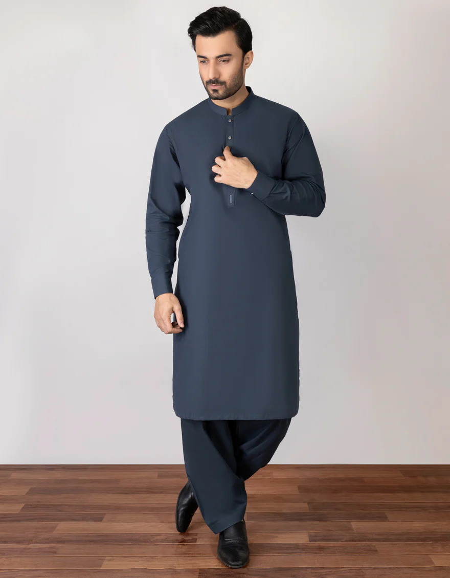 DARK GREY COTTON KAMEEZ SHALWAR | JJKS-S-US-32621/S23/JJ8191-PN