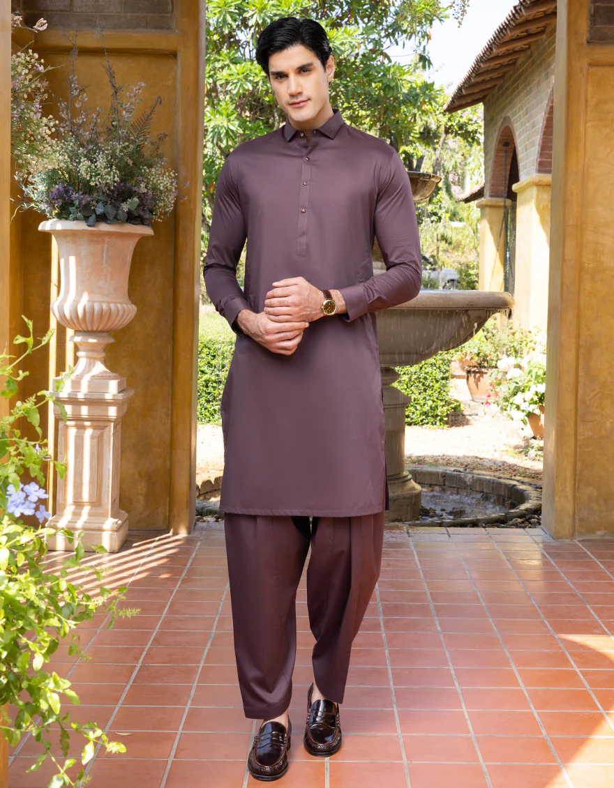 PLUM COTTON KAMEEZ SHALWAR | JJKS-S-US-32623/S23/JJ8168-CL
