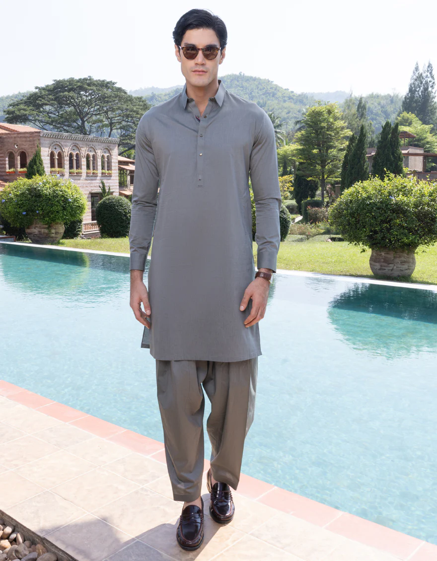 SAGE GREEN COTTON KAMEEZ SHALWAR | JJKS-S-US-32637/S23/JJ8290-CL