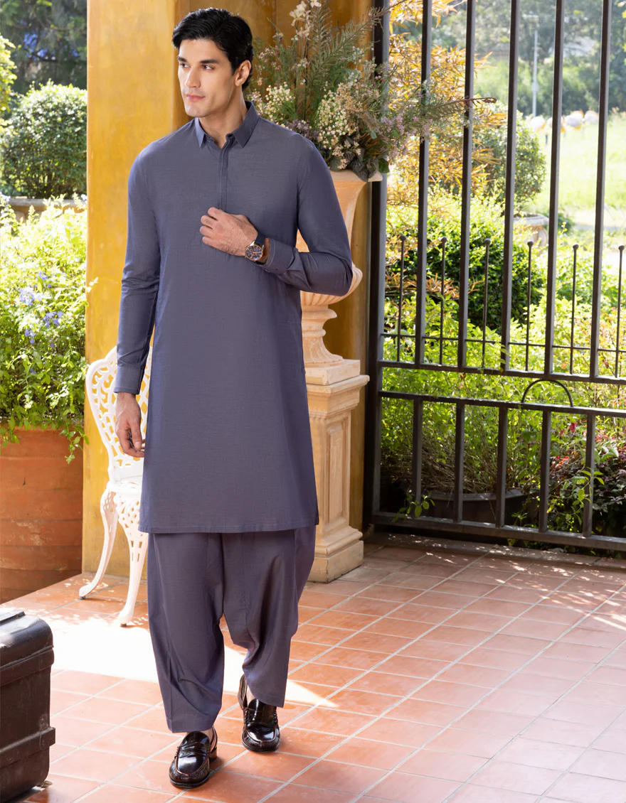 DENIM COTTON KAMEEZ SHALWAR | JJKS-S-US-32661/S22/JJ8609-CL