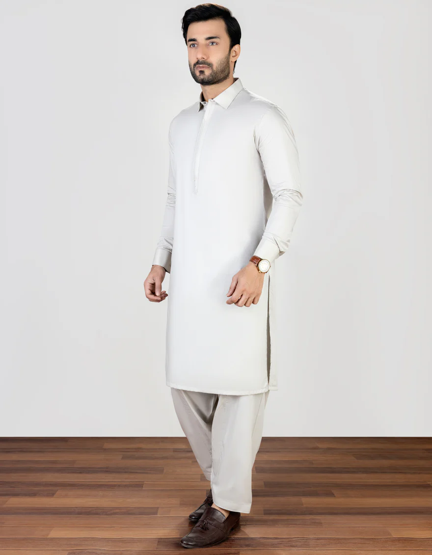 PEARL GREY BLENDED KAMEEZ SHALWAR | JJKS-S-US-32709/S23/JJ8769-EX