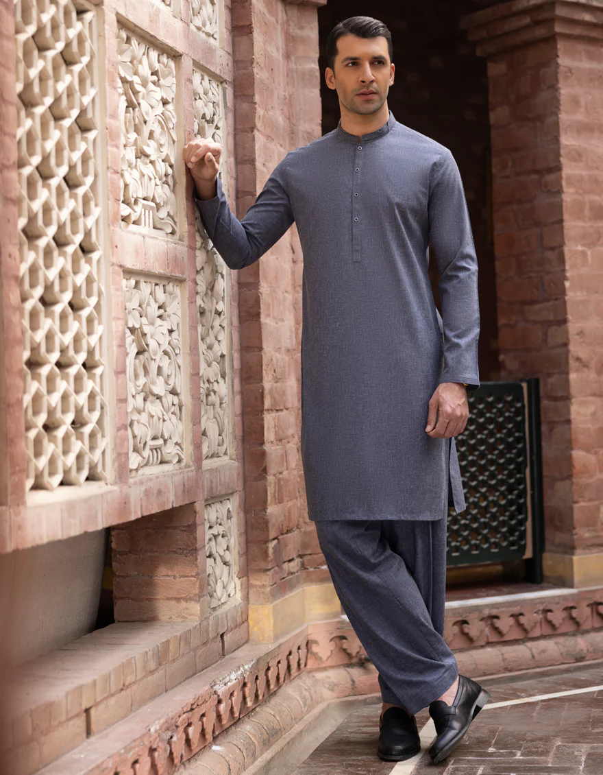 BLUE BLENDED KAMEEZ SHALWAR | JJKS-S-US-32727/S23/JJ8283-CL