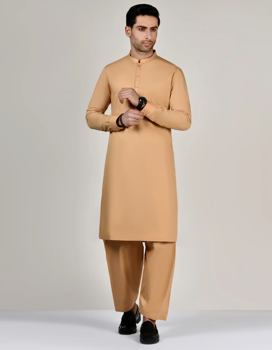 BRICK BLENDED KAMEEZ SHALWAR | JJKS-S-US-32787/S23/JJ8284-CL