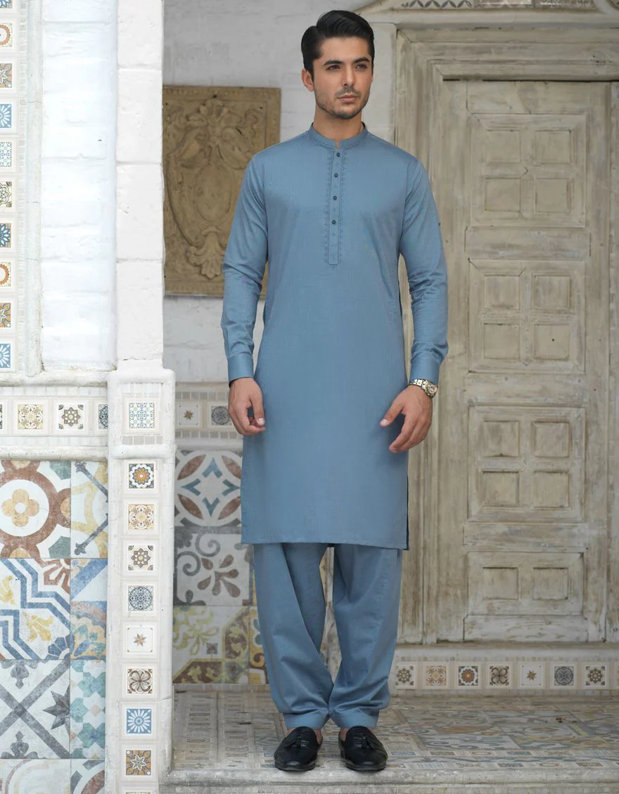 STONE GREY KAMEEZ SHALWAR | JJKS-S-US-34089/S21/JJ7239-SF