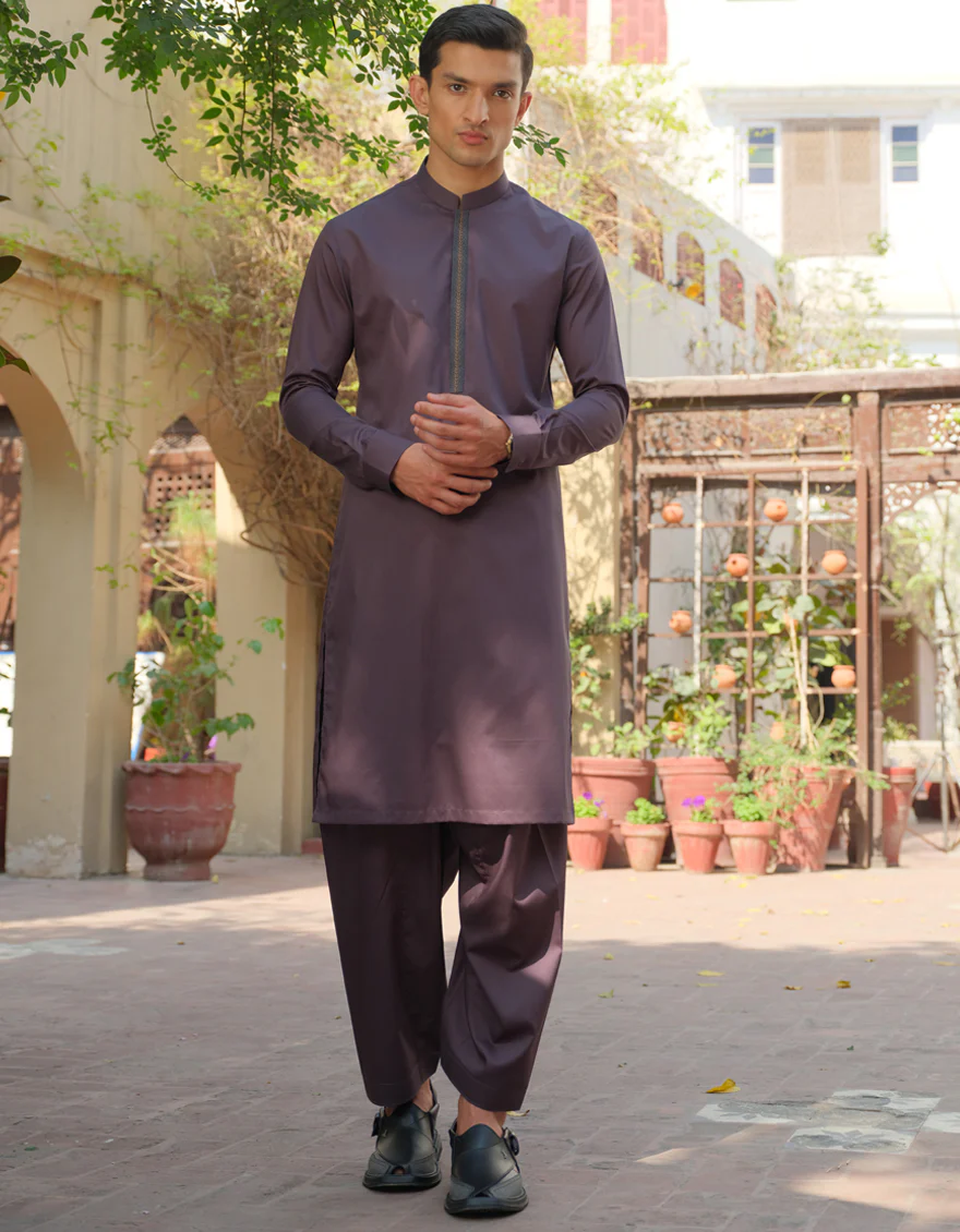 DEEP PURPLE COTTON KAMEEZ SHALWAR | JJKS-S-US-34173/S22/JJ7665-SF