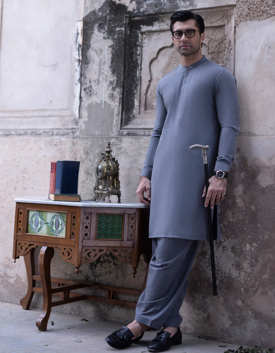 GREY BLENDED KAMEEZ SHALWAR | JJKS-S-US-34732/S23/JJ8713-SF