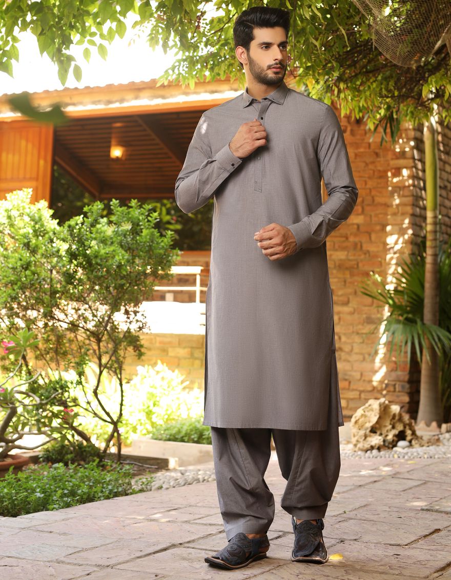 STEEL GREY KAMEEZ SHALWAR | JJKS-S-US-36678/S20/JJ6972