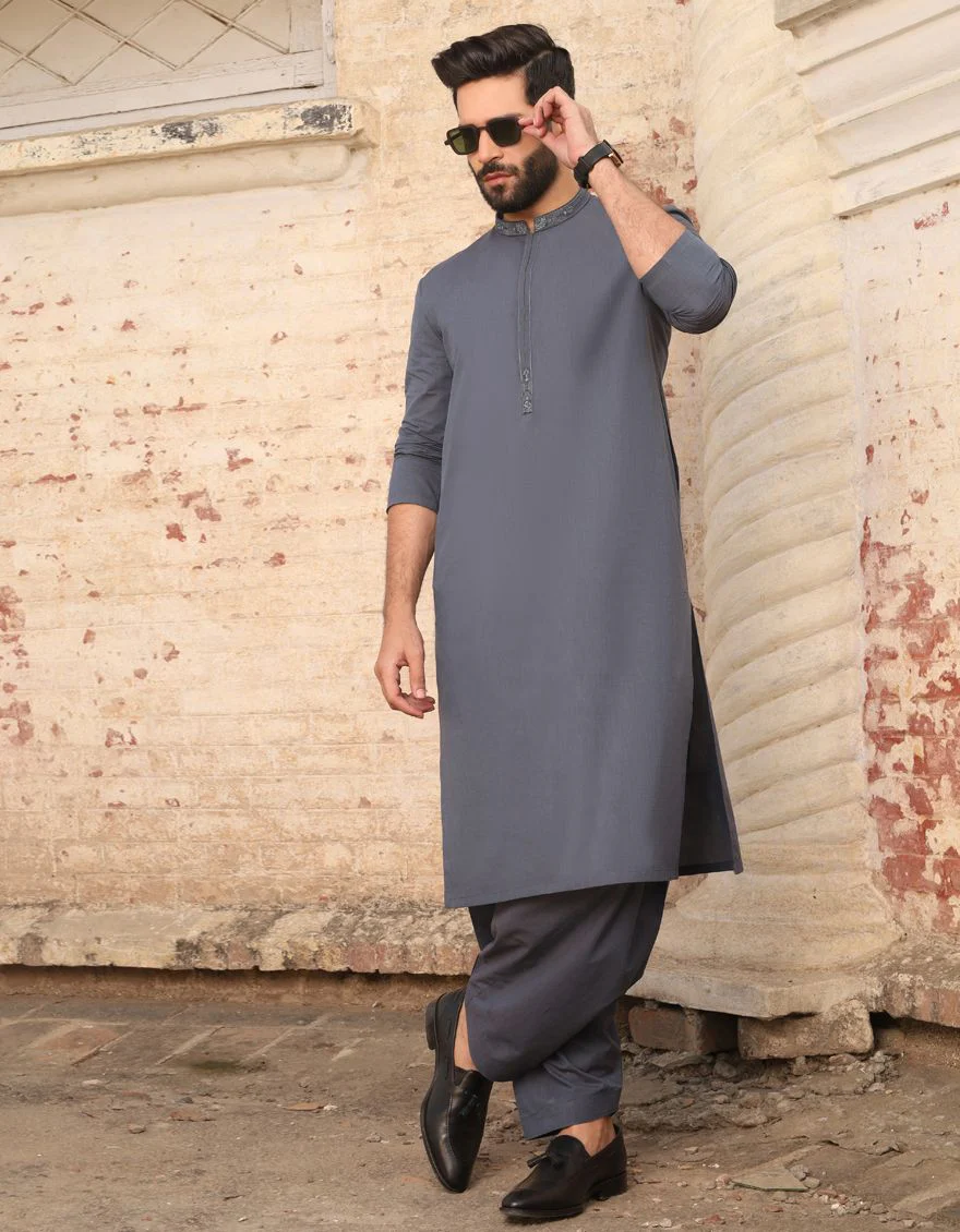 BLUISH GREY KAMEEZ SHALWAR | JJKS-S-US-36688/S20/JJ7069