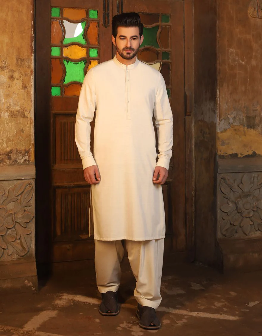 CREAM KAMEEZ SHALWAR | JJKS-S-US-36750/S21/JJ6952