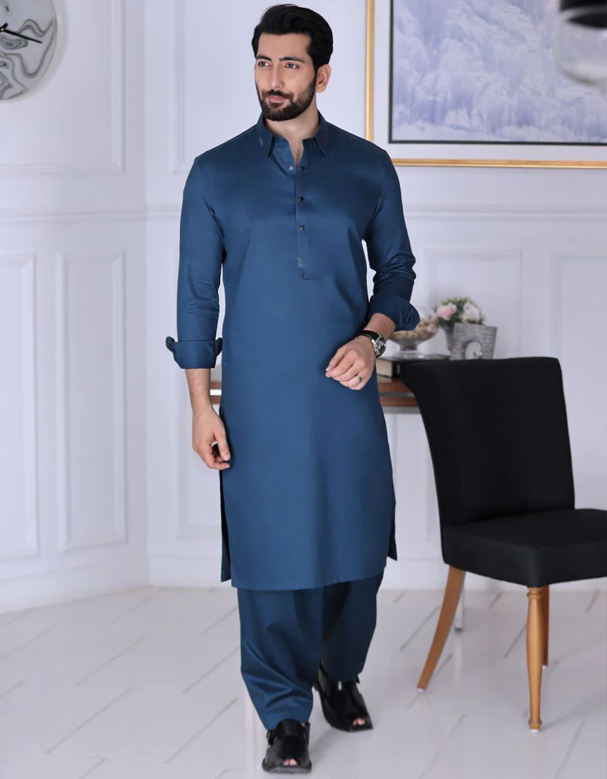 MID NT BLUE KAMEEZ SHALWAR | JJKS-S-US-36783/S21/JJ6888-EX