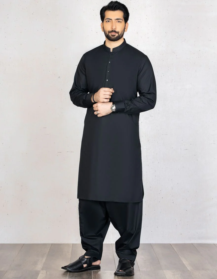 BLACK KAMEEZ SHALWAR | JJKS-S-US-36805/S21/JJ6863-EX