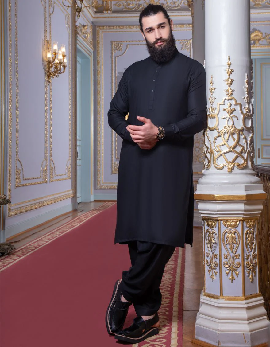 BLACK KAMEEZ SHALWAR | JJKS-S-US-36806/S21/JJ7230-CL