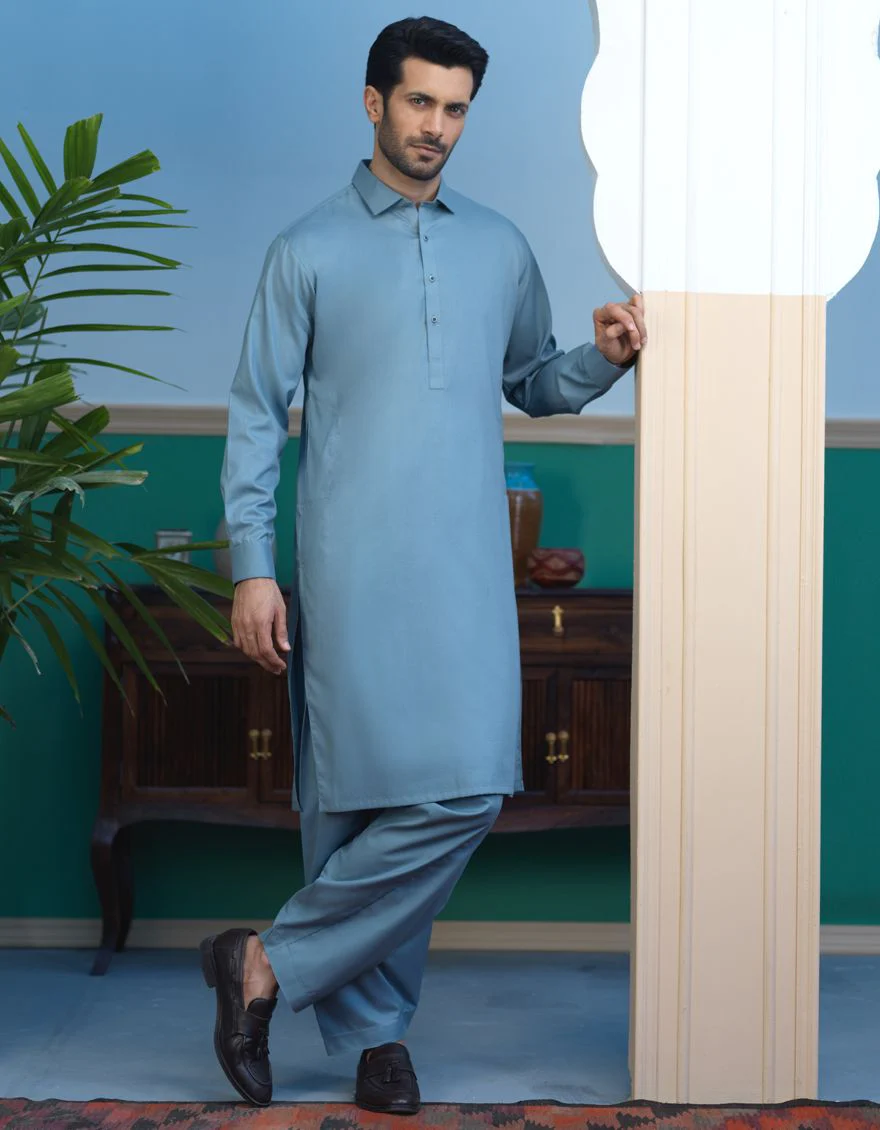 BLUISH GREY KAMEEZ SHALWAR | JJKS-S-US-36810/S21/JJ7025-PN