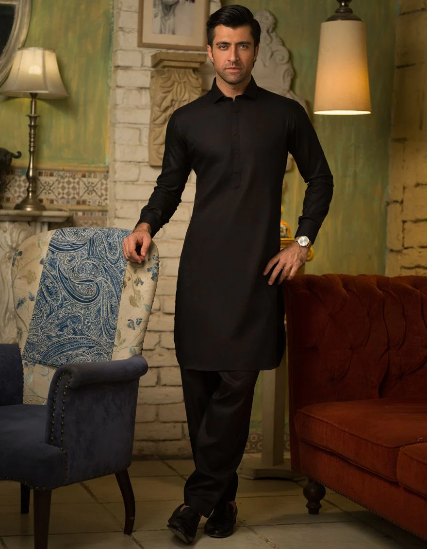 BLACK KAMEEZ SHALWAR | JJKS-S-US-36815/S21/JJ6887-PN