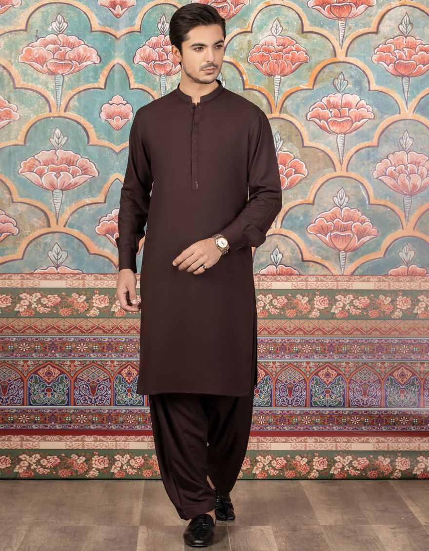CAMEL BROWN KAMEEZ SHALWAR | JJKS-S-US-36822/S21/JJ7231-SF