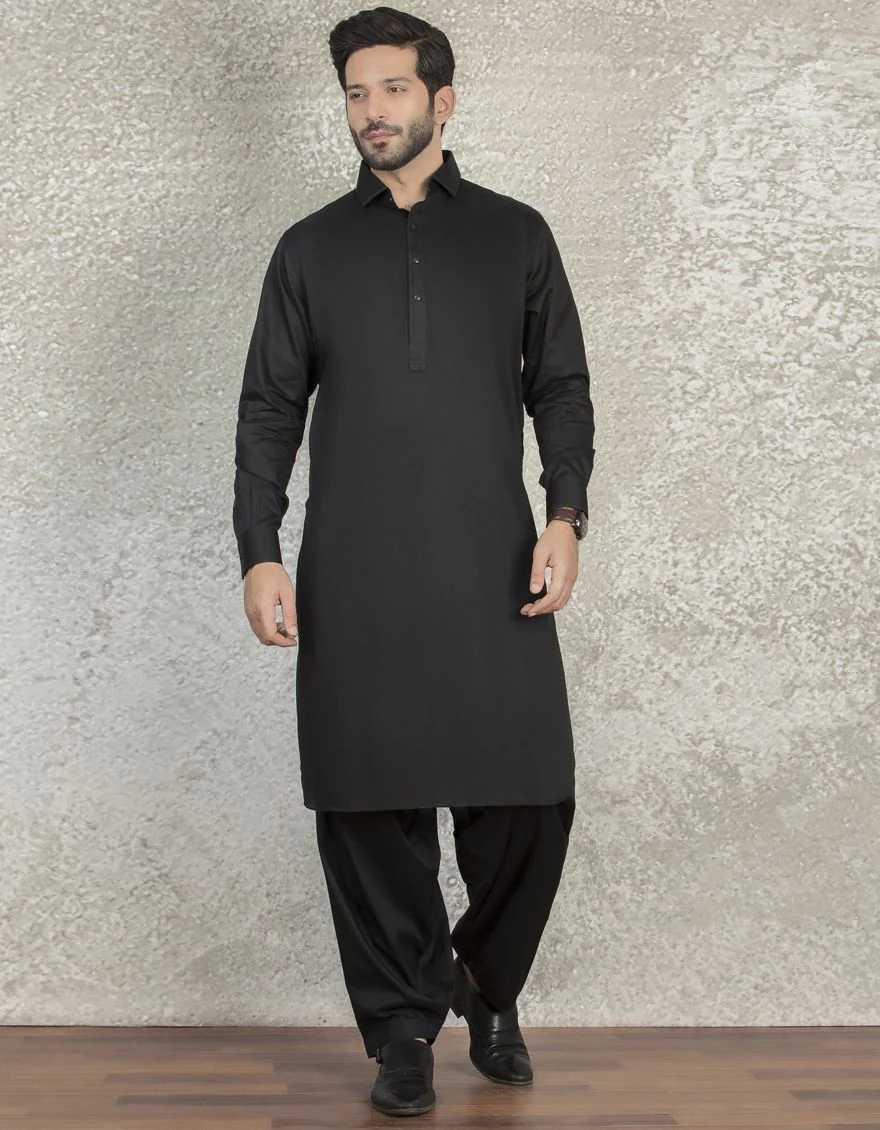 BLACK KAMEEZ SHALWAR | JJKS-S-US-36858/S22/JJ7545-EX