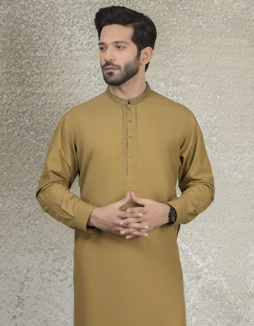 DULL OLIVE KAMEEZ SHALWAR | JJKS-S-US-36871/S22/JJ7599-SF