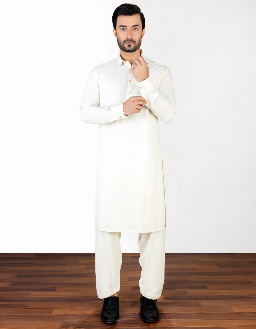 CREAM BLENDED KAMEEZ SHALWAR | JJKS-S-US-37221/S23/JJ8720-CL