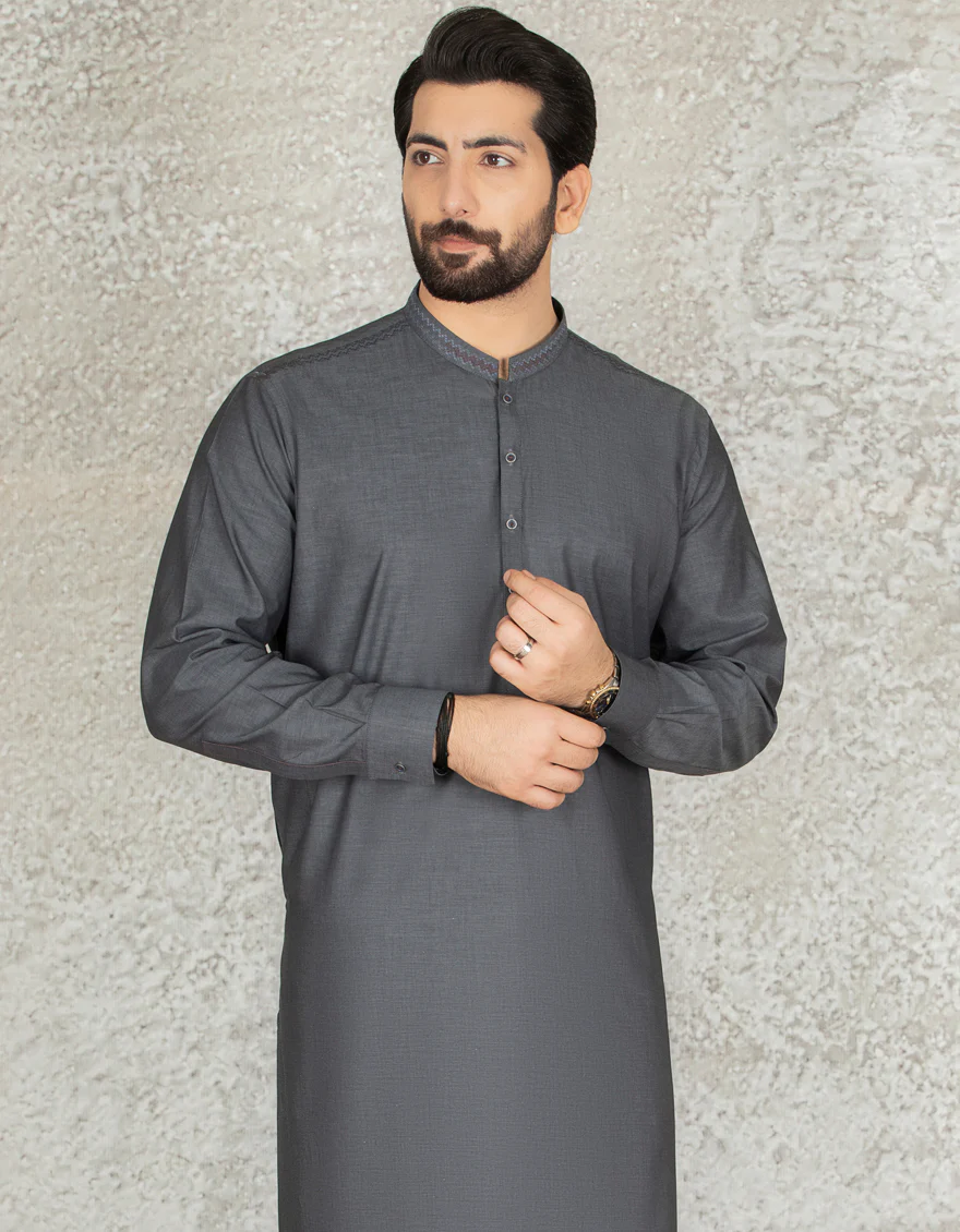 GREY COTTON KAMEEZ SHALWAR | JJKS-S-US-37585/S22/JJ7613-CL