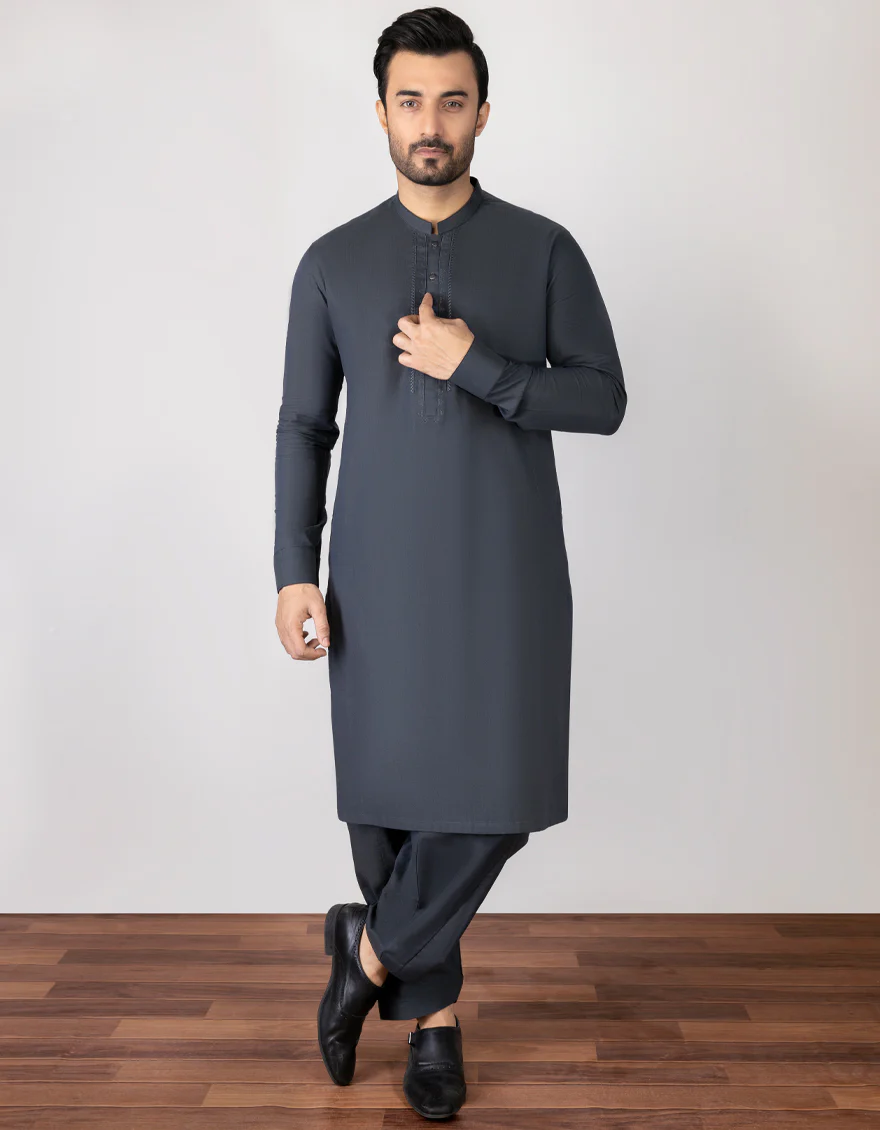 STONE GREY COTTON KAMEEZ SHALWAR | JJKS-S-US-37677/S23/JJ8191-SF