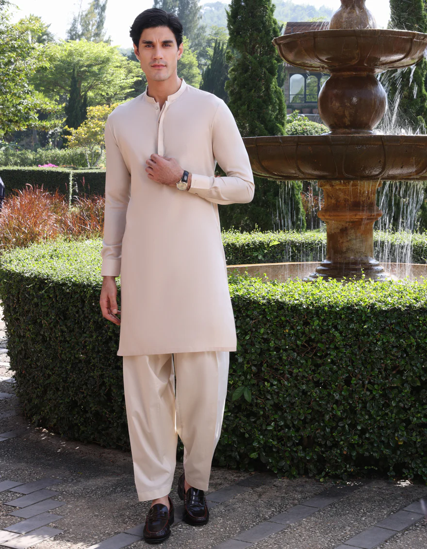 SAND COTTON KAMEEZ SHALWAR | JJKS-S-US-37701/S23/JJ8277-EX
