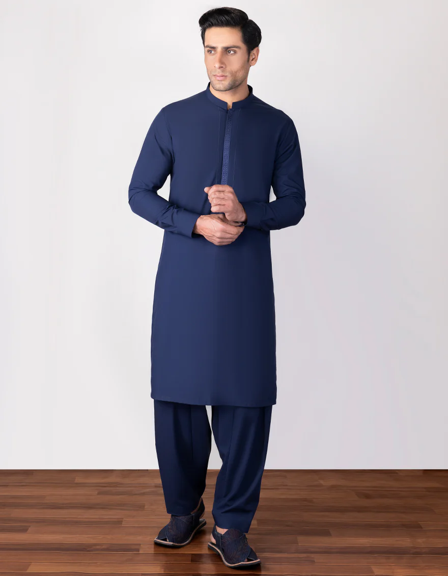 ROYAL BLUE BLENDED KAMEEZ SHALWAR | JJKS-S-US-37705/S23/JJ8189-SF