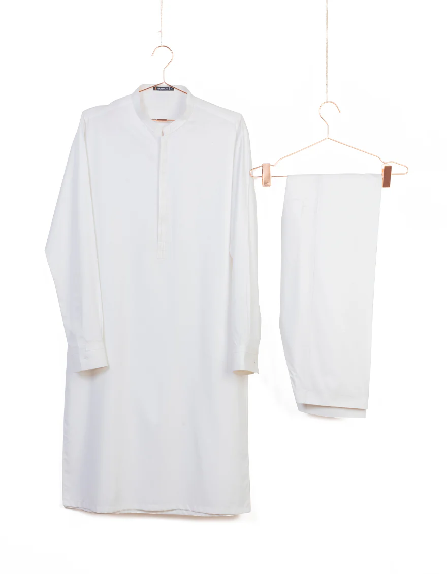 WHITE BLENDED KAMEEZ SHALWAR | JJKS-S-US-37738/S23/JJ8809-EX