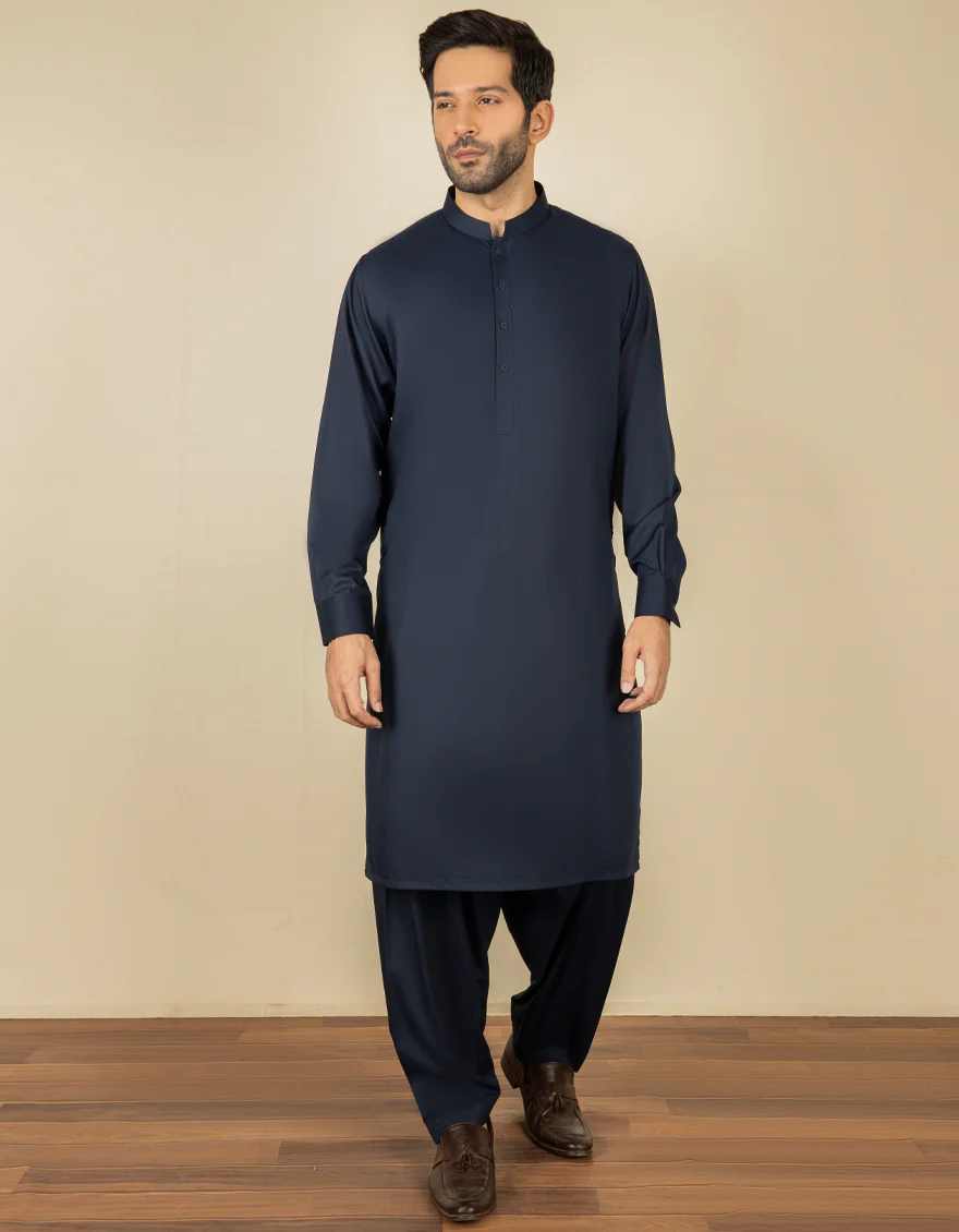 BLUE BLENDED KAMEEZ SHALWAR | JJKS-S-US-40350-R3-AP/S23/JJ8226-PN