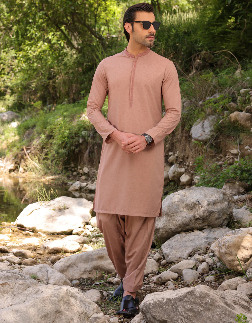 RUST BLENDED KAMEEZ SHALWAR | JJKS-S-US-47061/S23/JJ8778-SF