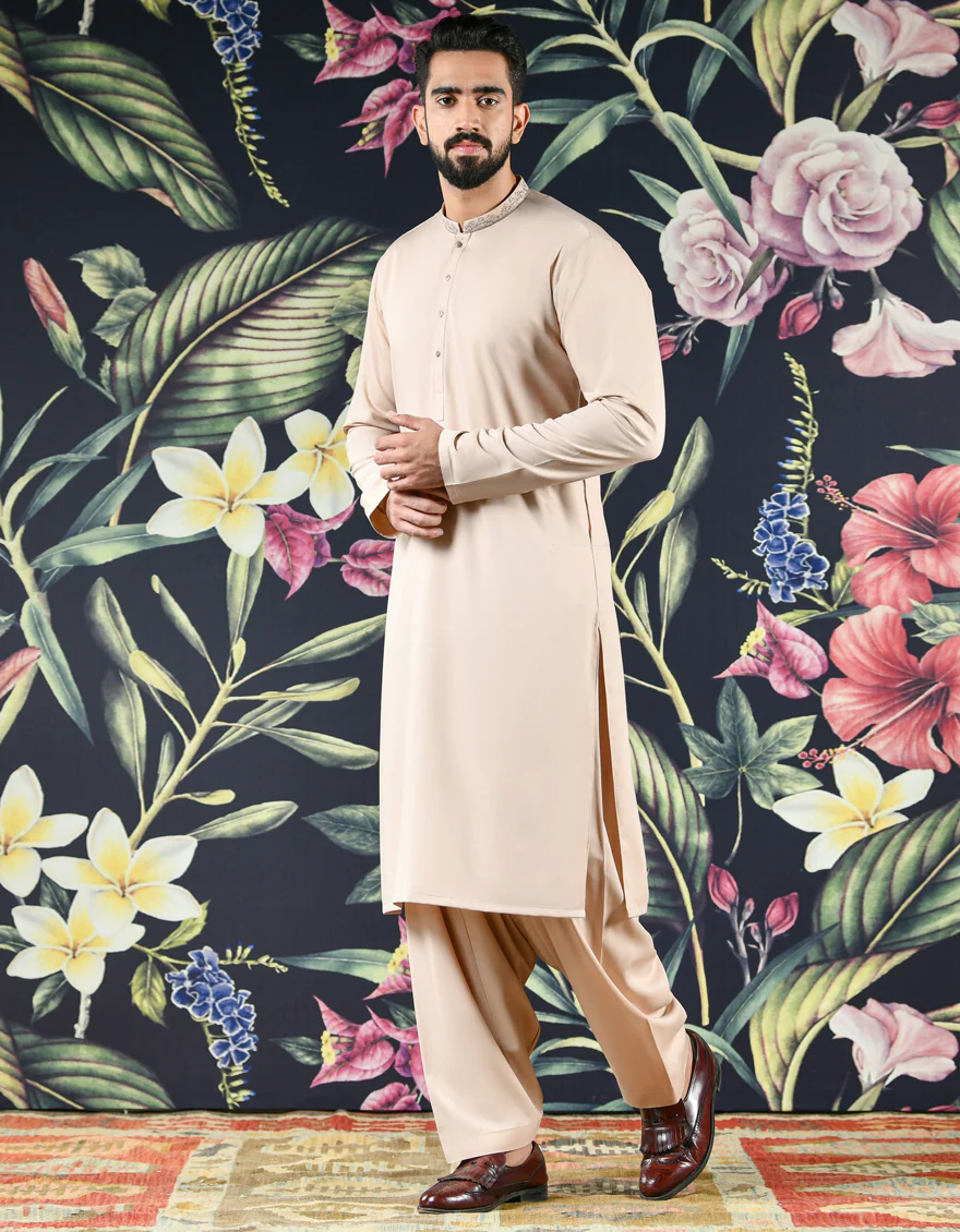 PEACH BLENDED KAMEEZ SHALWAR | JJKS-US-42406/A22/JJ8156-SF