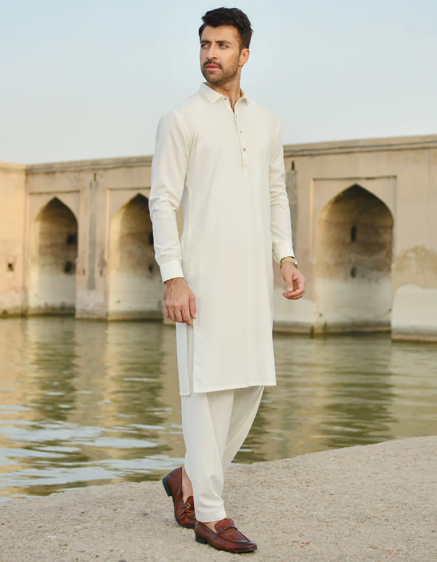 CREAM VISCOSE KAMEEZ SHALWAR | JJKS-US-43133/A22/JJ8260-CL