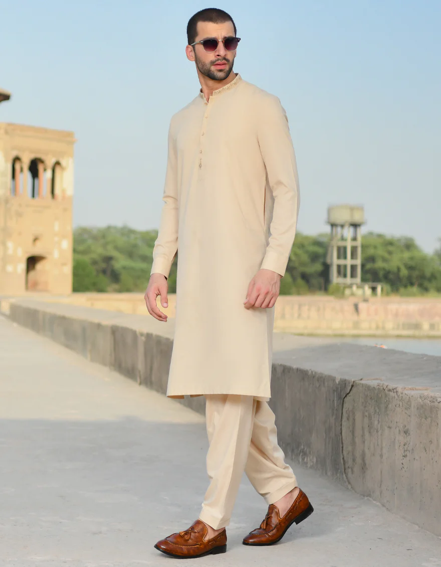 BEIGE VISCOSE KAMEEZ SHALWAR | JJKS-US-43135/A22/JJ8260-SF