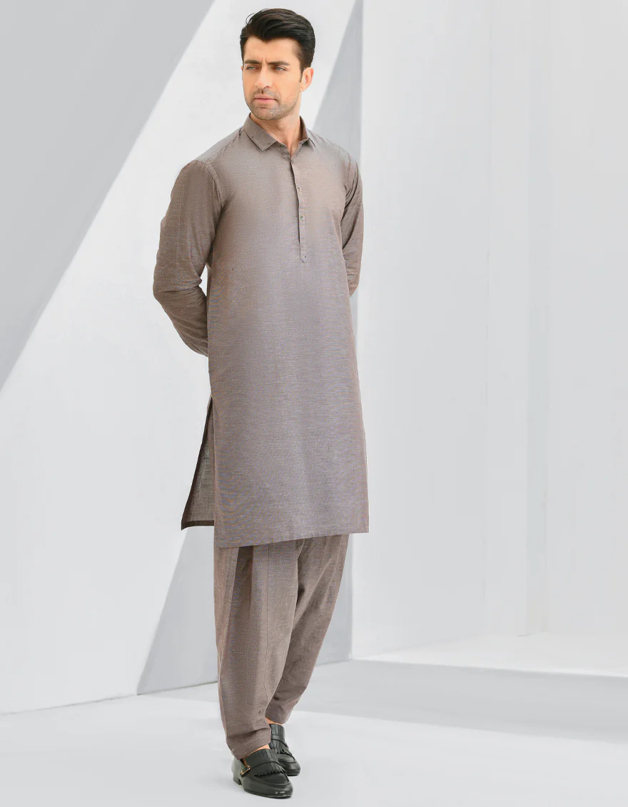 BROWN BLENDED KAMEEZ SHALWAR | JJKS-US-43164/A22/JJ8186-CL