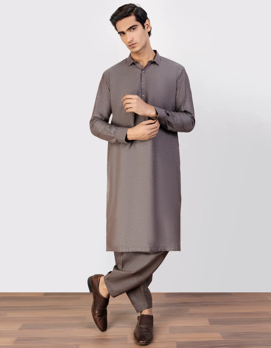 BROWN BLENDED KAMEEZ SHALWAR | JJKS-US-43258/A23/JJ8186-CL