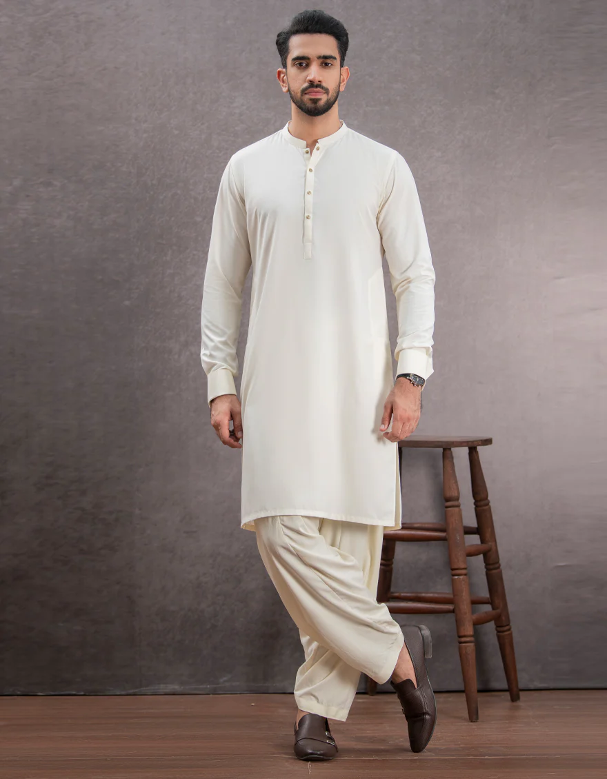 CREAM BLENDED KAMEEZ SHALWAR | JJKS-US-45038/A22/JJ7196-CL