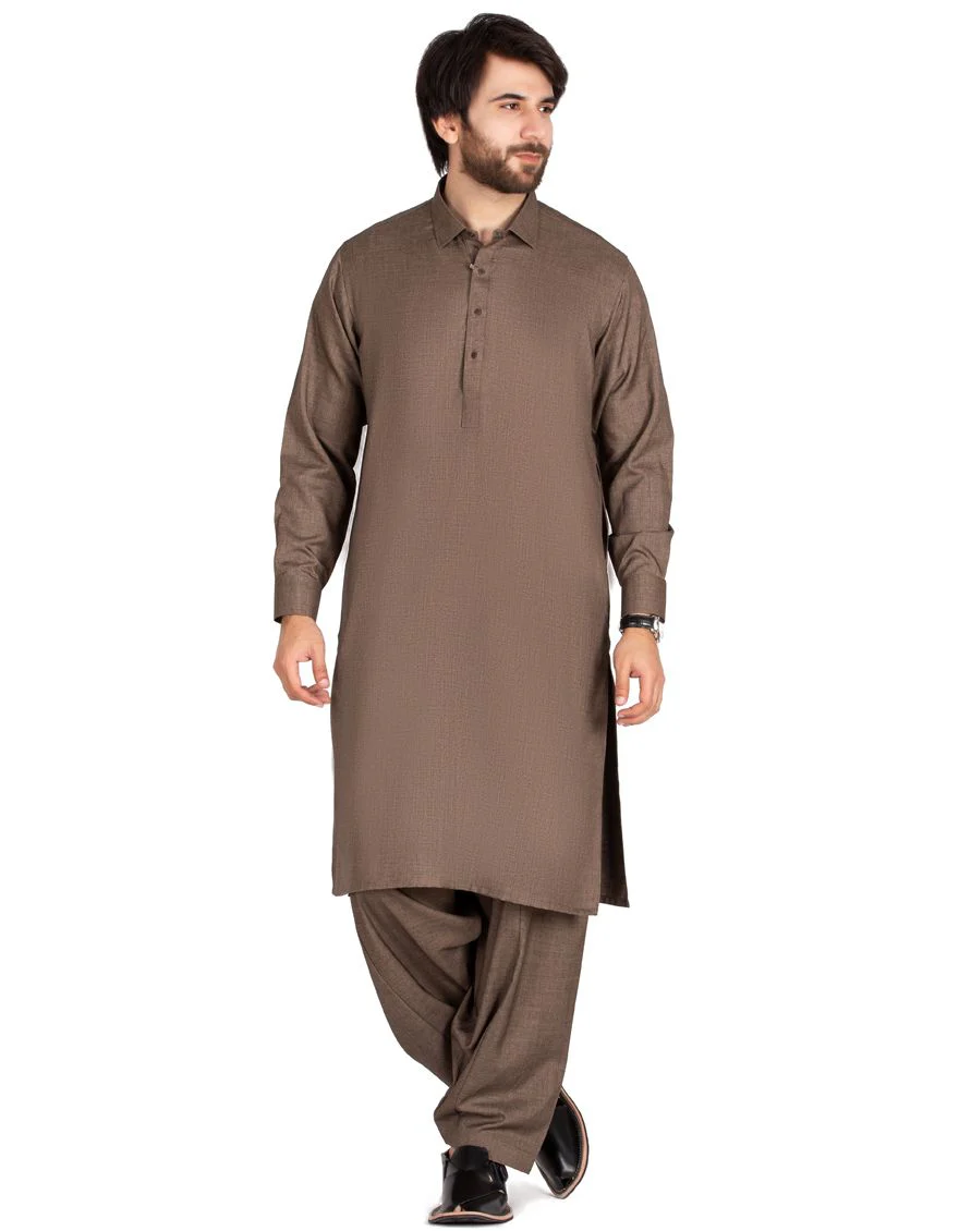DULL BROWN KAMEEZ SHALWAR | JJKS-W-US-36734/W20/JJ6614