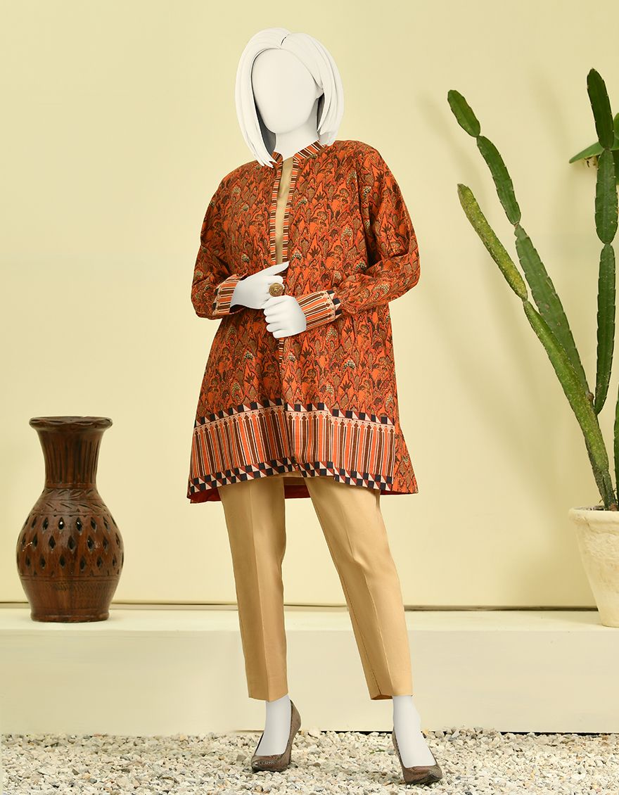 ORANGE CAMBRIC TOP COAT | JJLJ-W-JJKT-US-21-001 FB/WEX VES