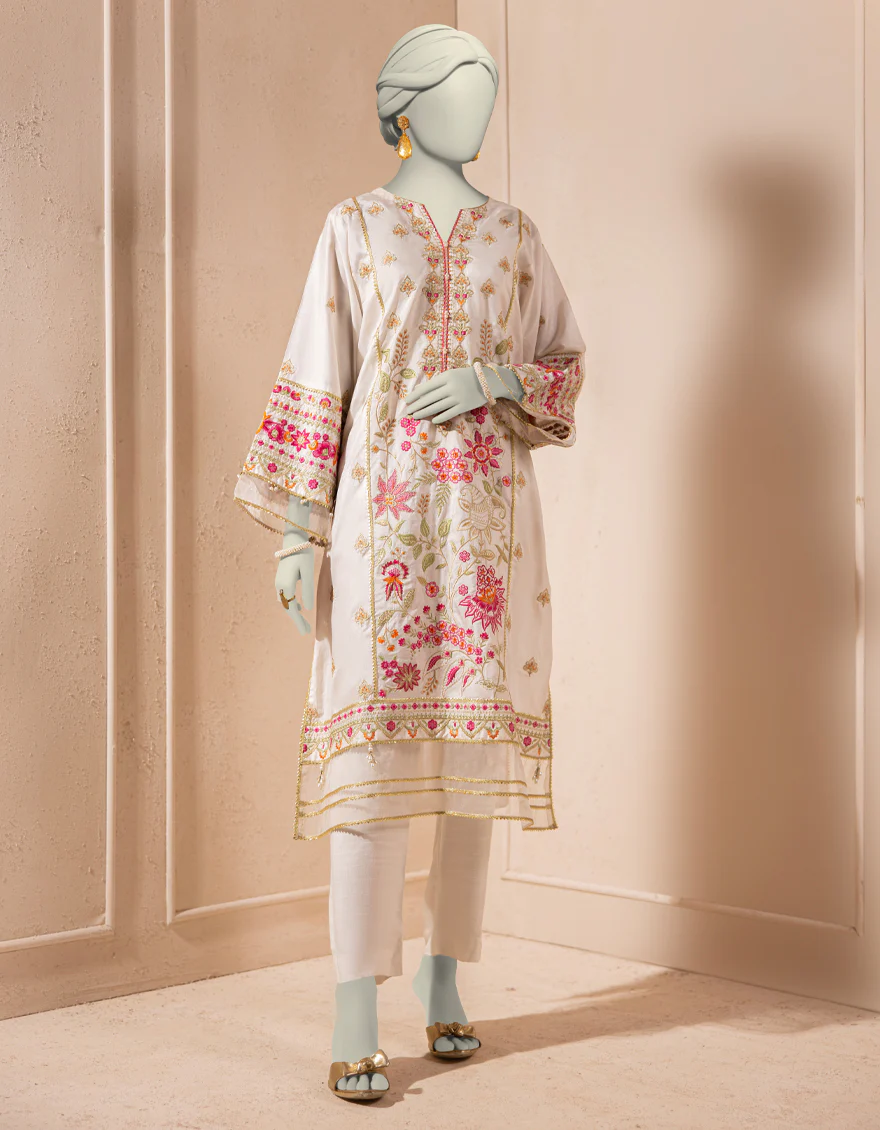WHITE RAW SILK KURTI | JJLK-S-JFS-25-213 FB/ELFESYA-03