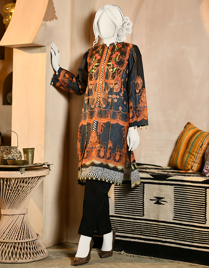 TEAL BLUE CAMBRIC KURTI | JJLK-S-JPWK-US-22-683 FB/TEAL