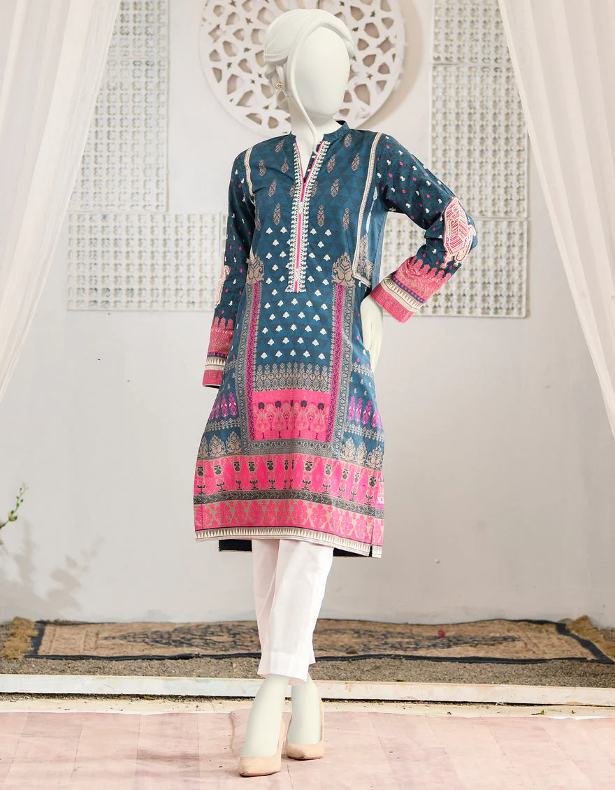 BLUE CAMBRIC KURTI | JJLK-S-JPWK-US-22-737 FB/ASFAR