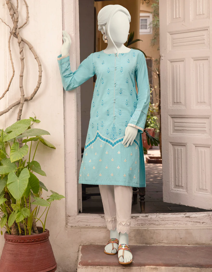 TURQUOISE DOBBY KURTI | JJLK-S-JPWK-US-22-766 FB/MF-571