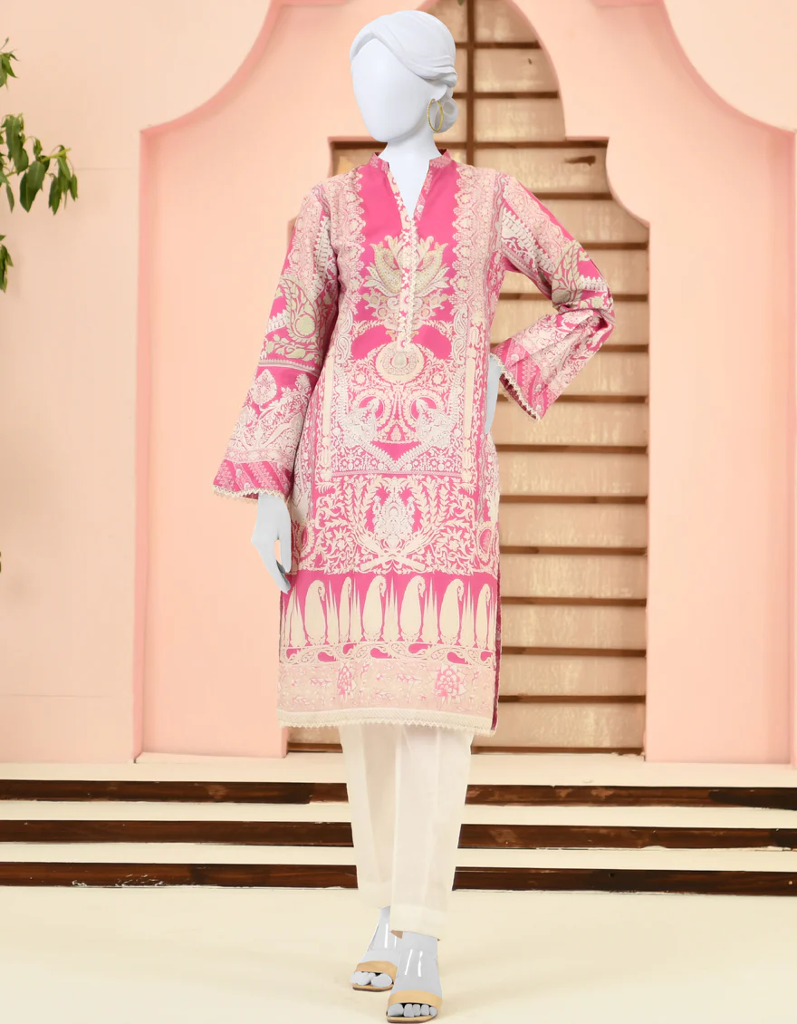 PINK CAMBRIC KURTI | JJLK-S-JPWK-US-23-887 FB/ROUGE